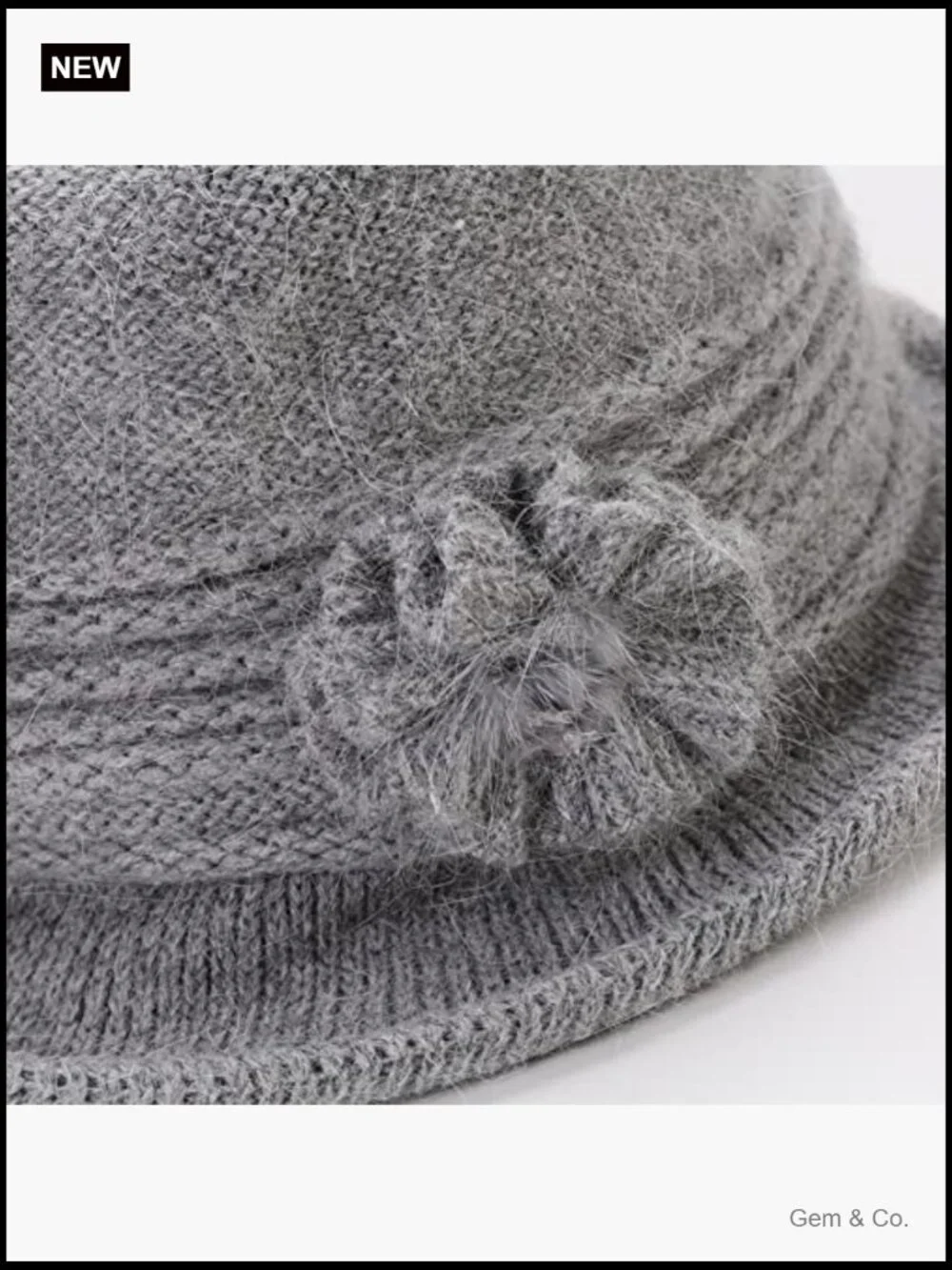 Winter Knit Cloche Hat Vintage Beanie Round Brim Warm Bucket Hat for Women